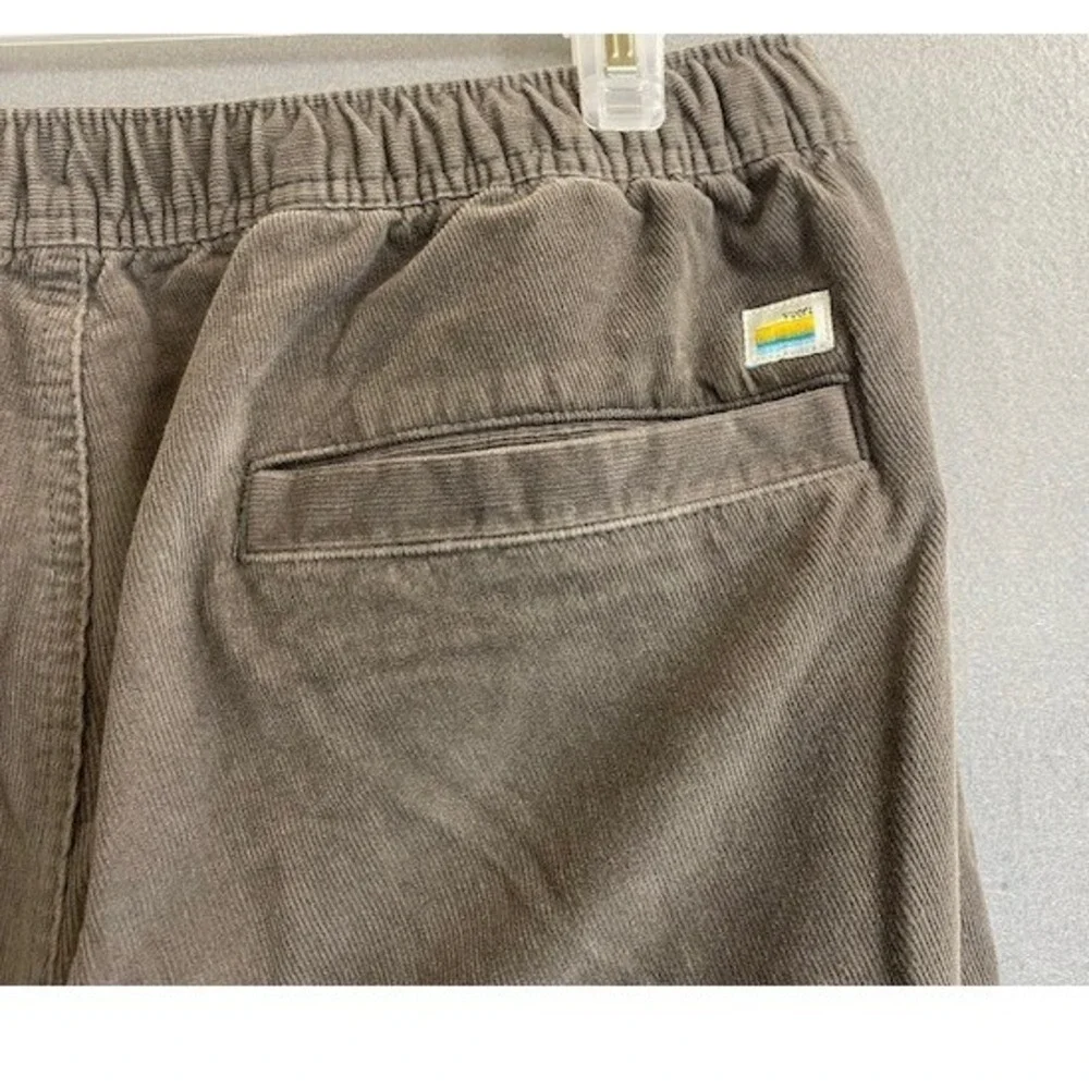 Vuori Optimist Mens MED Corduroy Drawstring Pants Gray Elastic Waist Straight